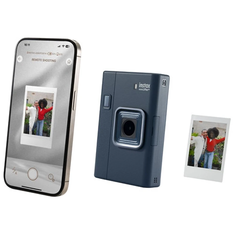 Ensemble-cadeau avec appareil instantané Instax Mini LiPlay+ de Fujifilm - Bleu nuit