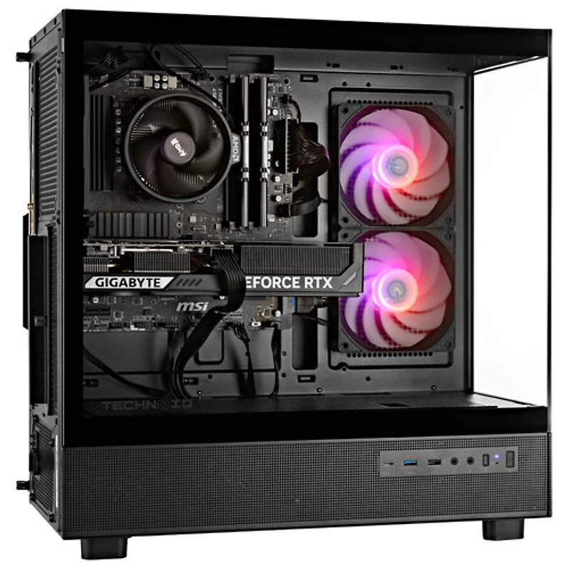 Ordinateur de jeu Glass de Technoid (Ryzen 7 7700X d'AMD/RAM 32 Go/SSD 2 To/GeForce RTX 5060/Windows 11)