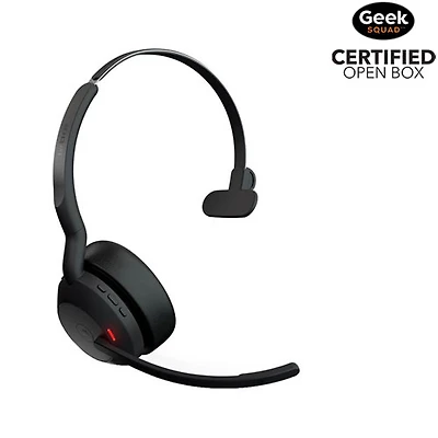 Open Box - Jabra Evolve 65 Wireless Bluetooth Mono Headset with Noise Cancelling Microphone (6593-839-409) - Black