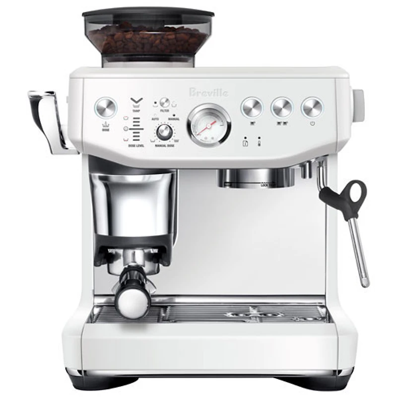 Refurbished (Good) - Breville Barista Express Impress Espresso Machine w/Frother&Coffee Grinder - Sea Salt - Remanufactured by Breville