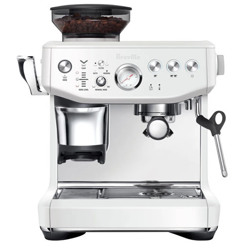 Refurbished (Good) - Breville Barista Express Impress Espresso Machine w/Frother&Coffee Grinder - Sea Salt - Remanufactured by Breville