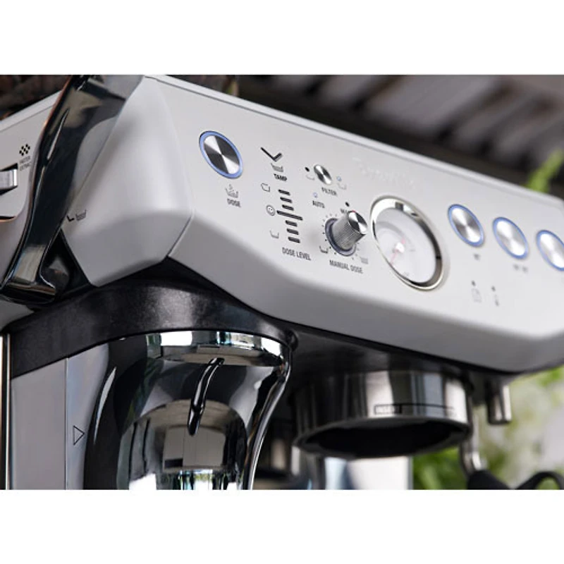 Refurbished (Good) - Breville Barista Express Impress Espresso Machine w/Frother&Coffee Grinder - Sea Salt - Remanufactured by Breville
