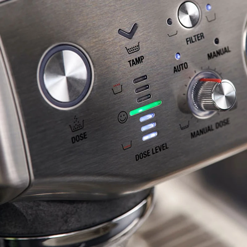 Refurbished (Good) - Breville Barista Express Impress Espresso Machine w/Frother&Coffee Grinder - Olive Tapenade - Remanufactured by Breville