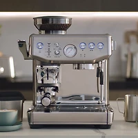 Refurbished (Good) - Breville Barista Express Impress Espresso Machine w/Frother&Coffee Grinder - Brushed SS - Remanufactured by Breville