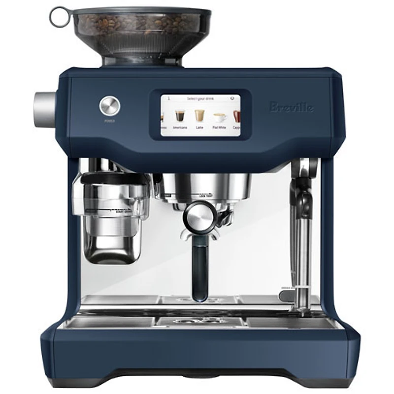 Remis à neuf (Bon état) - Machine à espresso automatique Oracle Touch de Breville avec mousseur et moulin - Damas bleu - Remis à neuf par Breville