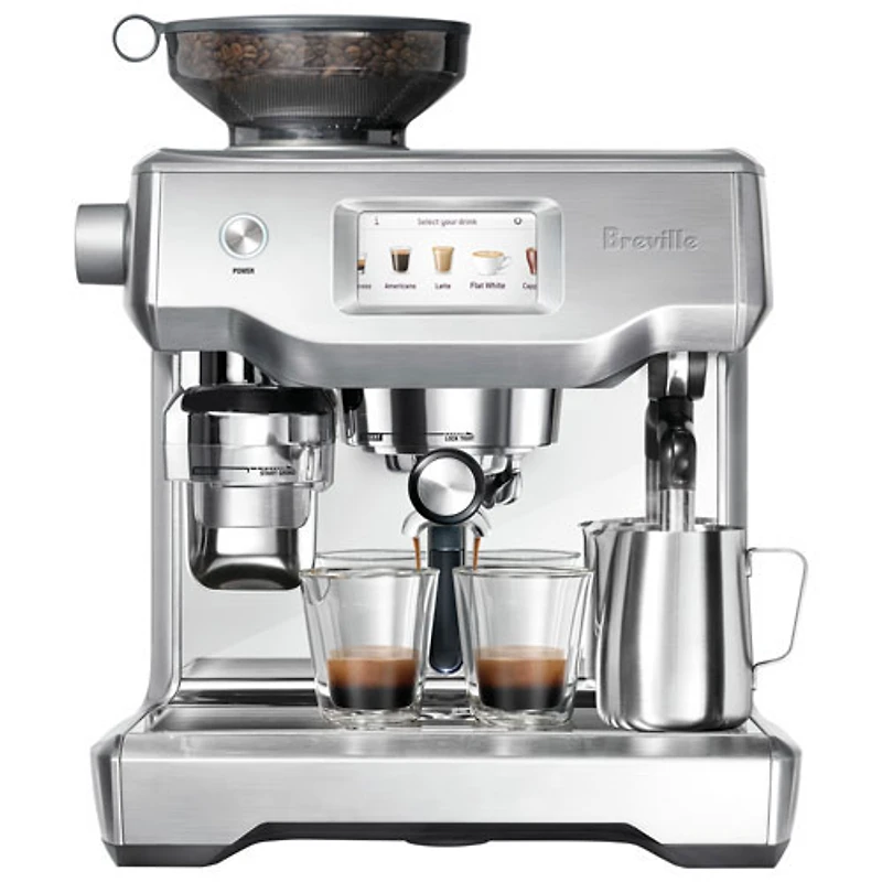 Remis à neuf (Bon état) - Machine à espresso automatique Oracle Touch de Breville avec mousseur et moulin - Acier inoxydable brossé - Remis à neuf par Breville