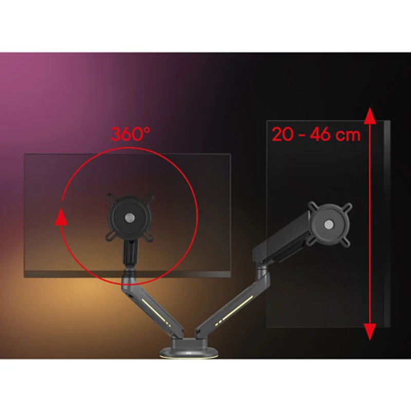 Support pour deux moniteurs de jeu de 21 à 45 po de One For All - Noir