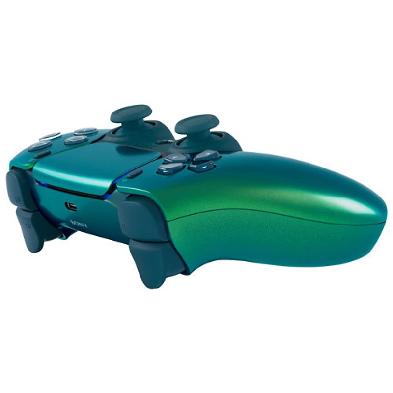 Manette sans fil DualSense de PlayStation 5 pour PS5, PC, Mac et appareils mobiles - Bleu sarcelle Chroma