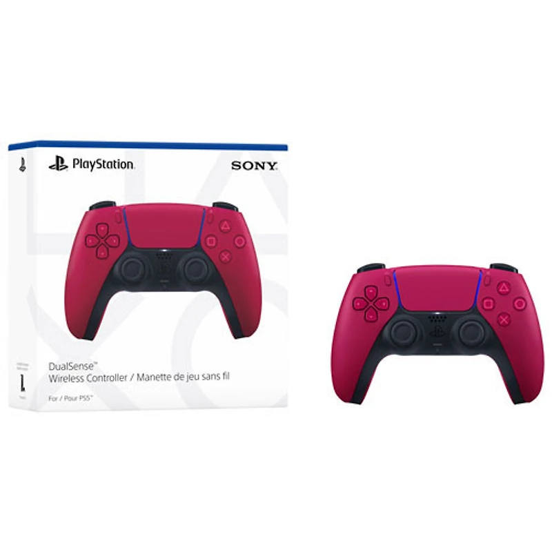 Manette sans fil DualSense de PlayStation 5 pour PS5, PC, Mac et appareils mobiles - Rouge cosmique