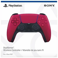 Manette sans fil DualSense de PlayStation 5 pour PS5, PC, Mac et appareils mobiles - Rouge cosmique