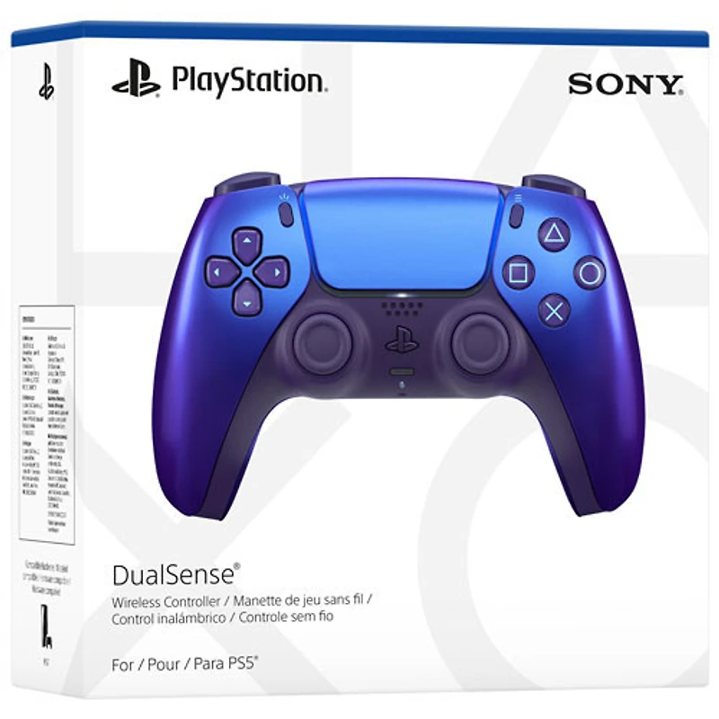 Manette sans fil DualSense de PlayStation 5 pour PS5, PC, Mac et appareils mobiles - Indigo Chroma
