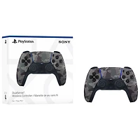 Manette sans fil DualSense de PlayStation 5 pour PS5, PC, Mac et appareils mobiles - Camouflage gris