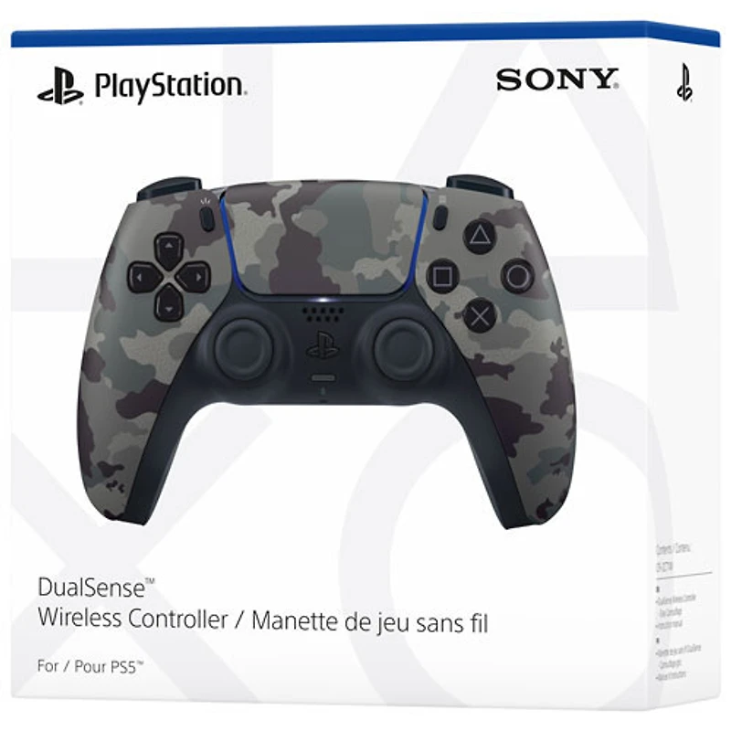 Manette sans fil DualSense de PlayStation 5 pour PS5, PC, Mac et appareils mobiles - Camouflage gris