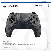 Manette sans fil DualSense de PlayStation 5 pour PS5, PC, Mac et appareils mobiles - Camouflage gris