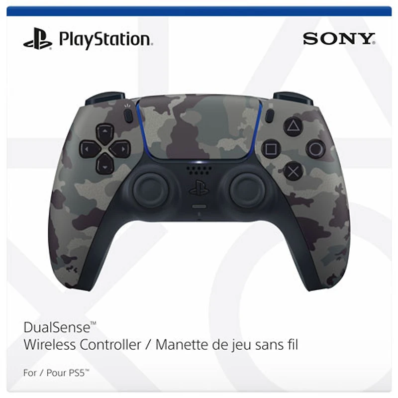 Manette sans fil DualSense de PlayStation 5 pour PS5, PC, Mac et appareils mobiles - Camouflage gris