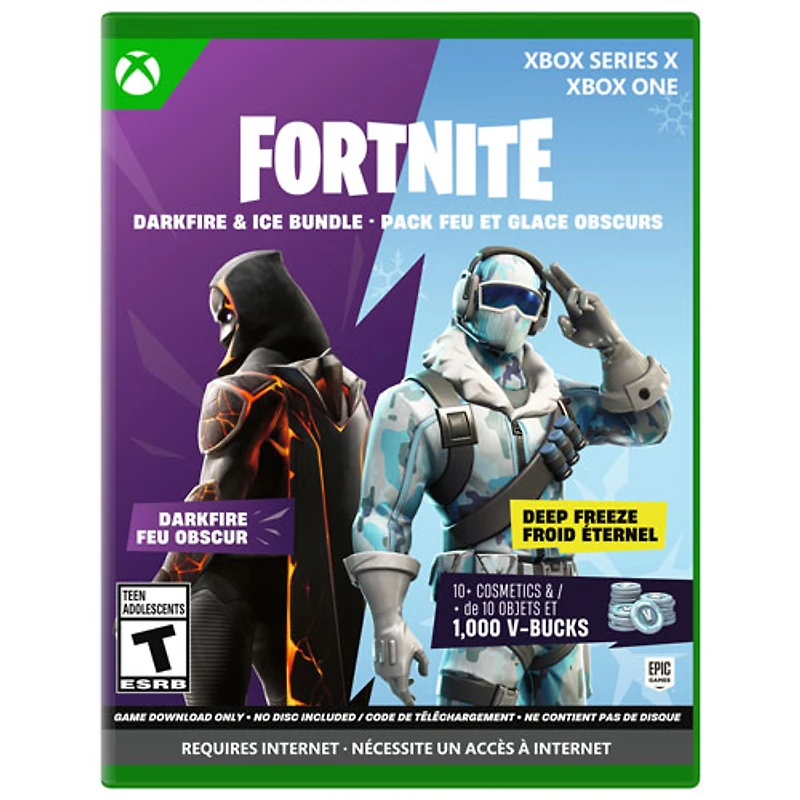 The Fortnite – Darkfire & Ice Bundle with 10+ cosmetics & 1000 V-Bucks (Xbox Series X / Xbox One)