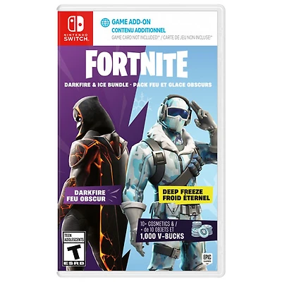 The Fortnite – Darkfire & Ice Bundle with 10+ cosmetics & 1000 V-Bucks (Switch
