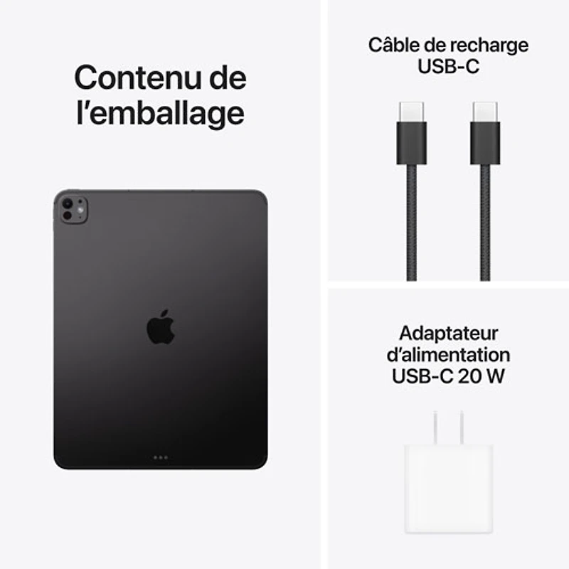 iPad Pro M5 13 po 256 Go avec Wi-Fi et 5G d'Apple (8e génération) - Noir infini