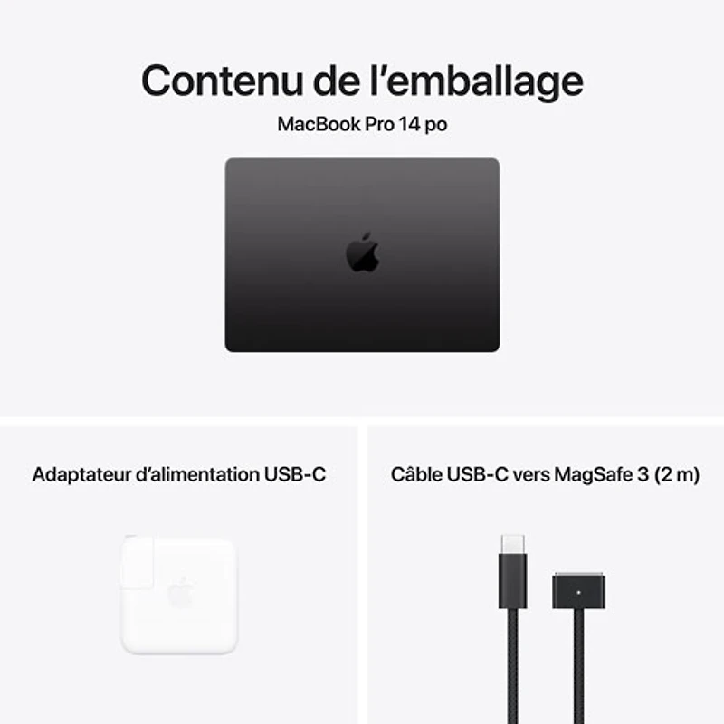 MacBook Pro de 14 po d'Apple (automne 2025) - Noir infini (M5 d'Apple/RAM 24 Go/SSD 1 To) - Français
