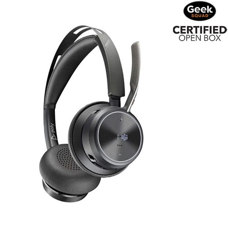 Boîte ouverte - Casque d'écoute Bluetooth à suppression du bruit Voyager Focus 2 de HP - Noir