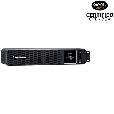 Boîte ouverte - Système UPS d'alimentation sans coupure de 1500 VA à 8 prises de CyberPower (CP1500PFCRM2U) - Noir