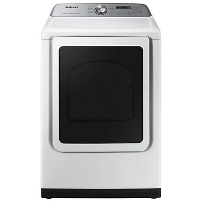 Open Box - Samsung 7.4 Cu. Ft. Electric Steam Dryer (DVE52DG5505WAC) - White - Scratch & Dent