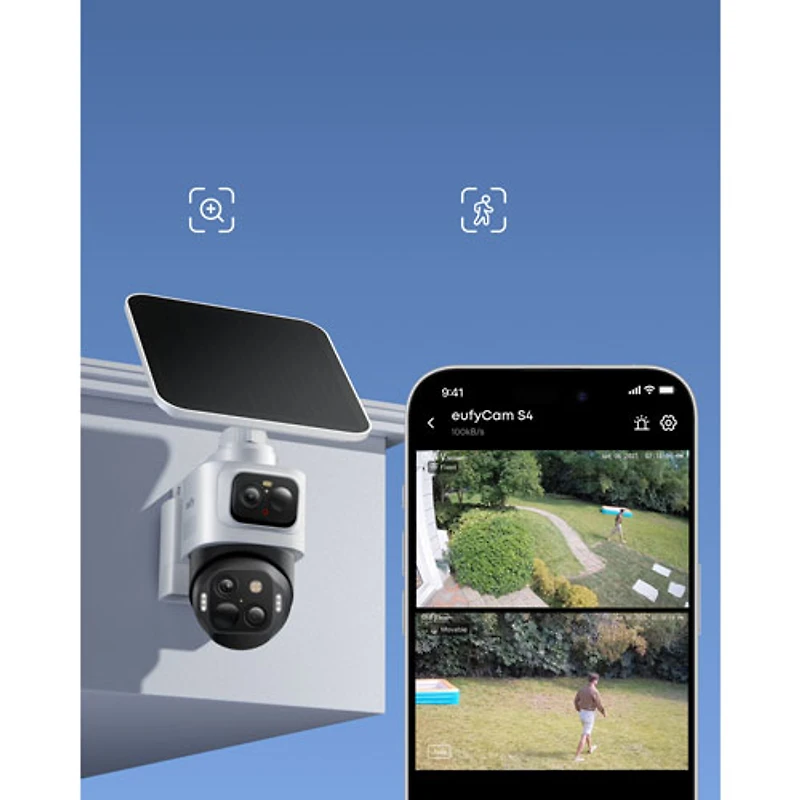 Eufy eufyCam S4 Solo 4K Wire-Free Outdoor IP Camera - Black/White