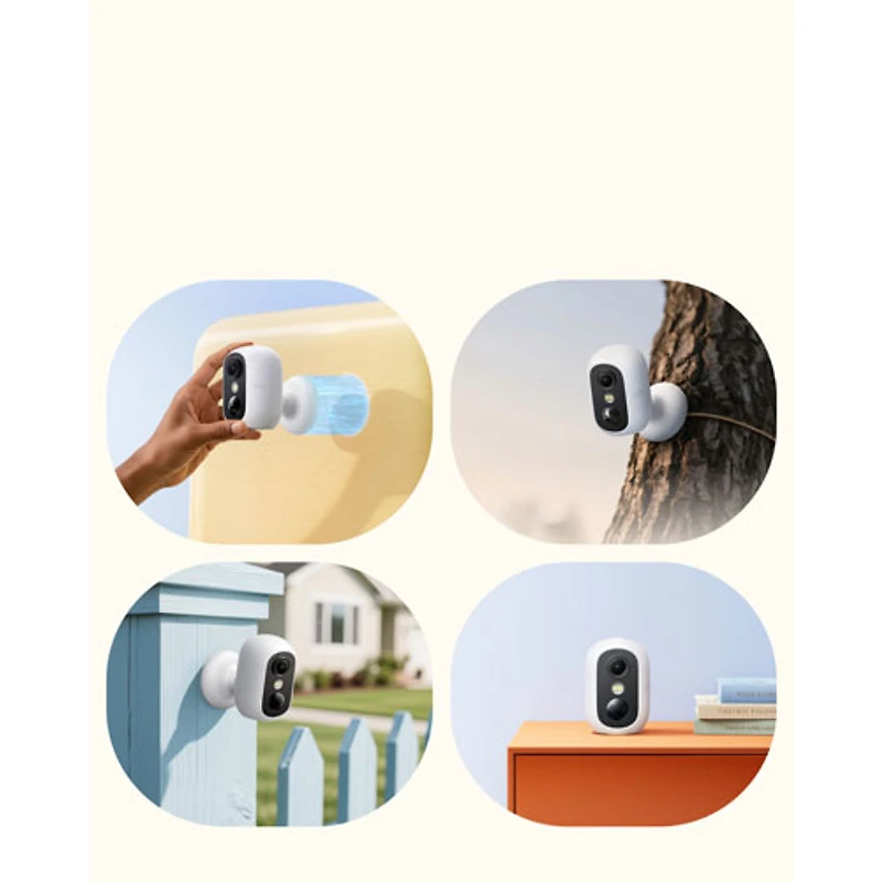 Caméra de surveillance sans fil intérieure/extérieure HD intégrale 1080p avec panneau solaire eufyCam C35 d'Eufy - Paquet de 2