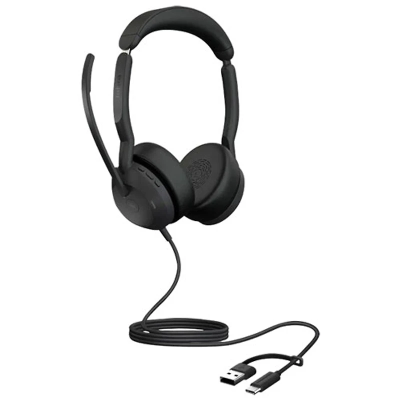 Jabra Evolve2 50 On-Ear Noise Cancelling Headset with Built-in Microphone (25069-999-899) - Black