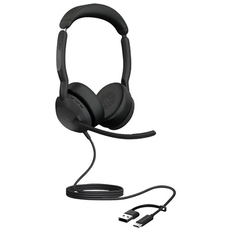 Jabra Evolve2 50 On-Ear Noise Cancelling Headset with Built-in Microphone (25069-999-899) - Black