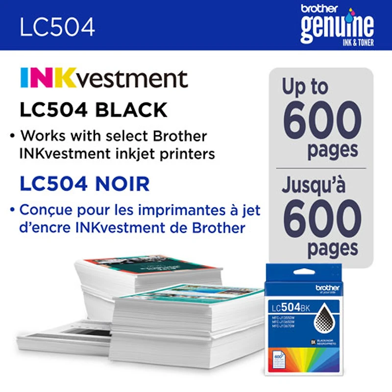 Cartouche d'encre noire de Brother (LC504BKS)