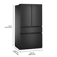 Whirlpool 36" 29.8 Cu Ft French Door Refrigerator w/ Water Dispenser (WRMF3336SV) - Print Resist Black SS