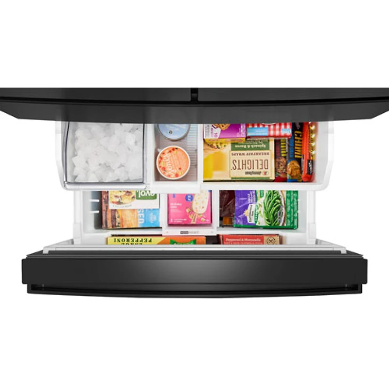 Whirlpool 36" 29.8 Cu Ft French Door Refrigerator w/ Water Dispenser (WRMF3336SV) - Print Resist Black SS