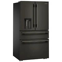 KitchenAid 36" 28.7 Cu. Ft. French Door Refrigerator w/ Water & Ice Dispenser (KRMF436SBE) - Black Ore