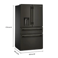 KitchenAid 36" 28.7 Cu. Ft. French Door Refrigerator w/ Water & Ice Dispenser (KRMF436SBE) - Black Ore