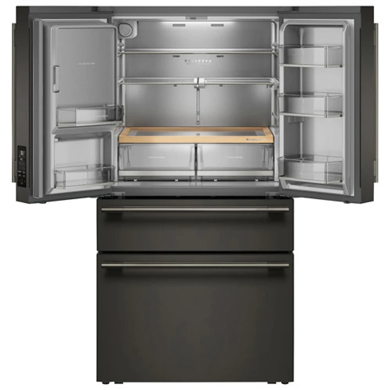 KitchenAid 36" 28.7 Cu. Ft. French Door Refrigerator w/ Water & Ice Dispenser (KRMF436SBE) - Black Ore