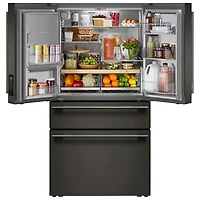KitchenAid 36" 28.7 Cu. Ft. French Door Refrigerator w/ Water & Ice Dispenser (KRMF436SBE) - Black Ore