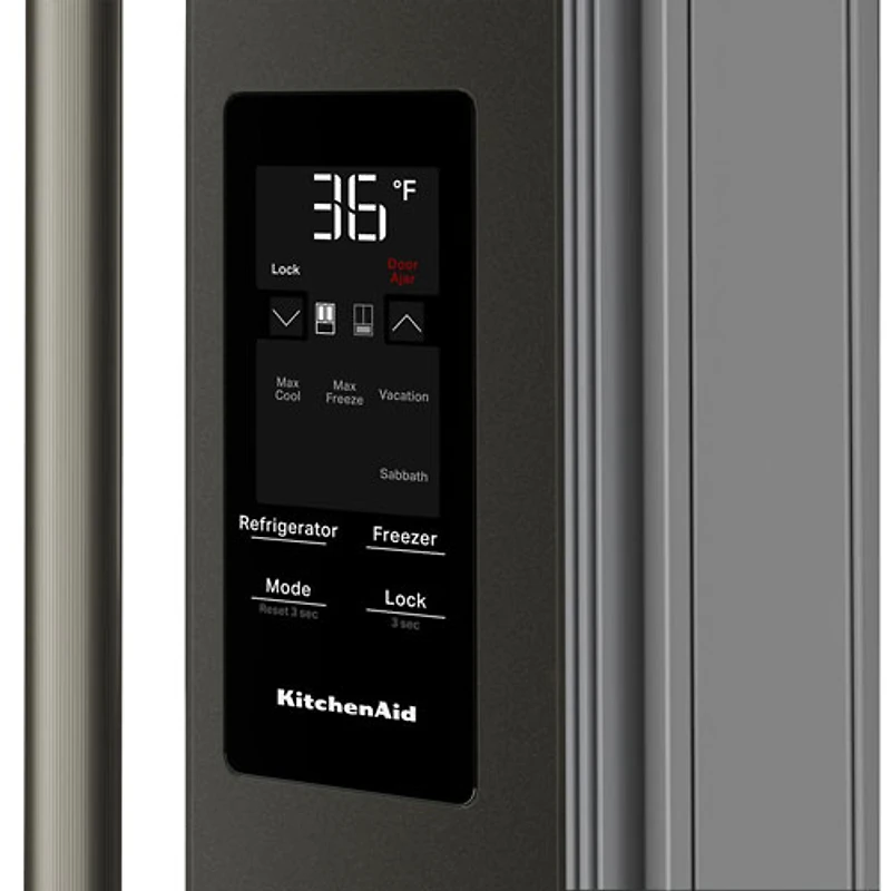 KitchenAid 36" 28.7 Cu. Ft. French Door Refrigerator w/ Water & Ice Dispenser (KRMF436SBE) - Black Ore