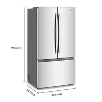 Whirlpool 36" 24.3 Cu Ft French Door Refrigerator w/ Water Dispenser (WRFC3036RZ) - Fingerprint-Resistant Stainless