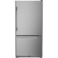 KitchenAid 30" 18.7 Cu. Ft. Bottom Freezer Refrigerator w/ LED Lighting (KRBR130SPS) - PrintShield Stainless