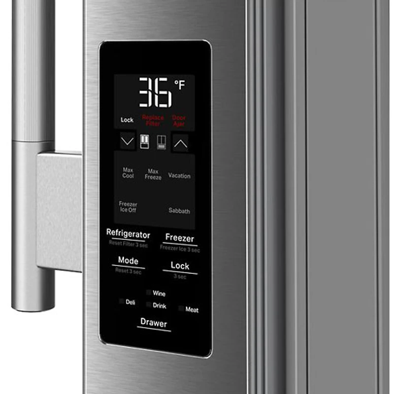 KitchenAid 36" 29.5 Cu. Ft. French Door Refrigerator w/ Water & Ice Dispenser (KRMF336SPS) - PrintShield Stainless