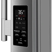 KitchenAid 36" 29.5 Cu. Ft. French Door Refrigerator w/ Water & Ice Dispenser (KRMF336SPS) - PrintShield Stainless