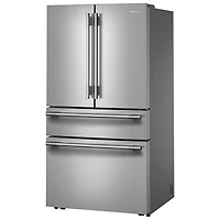 KitchenAid 36" 29.5 Cu. Ft. French Door Refrigerator w/ Water & Ice Dispenser (KRMF336SPS) - PrintShield Stainless