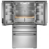 KitchenAid 36" 29.5 Cu. Ft. French Door Refrigerator w/ Water & Ice Dispenser (KRMF336SPS) - PrintShield Stainless