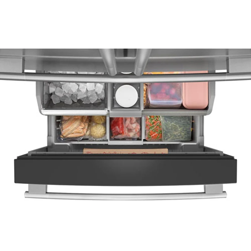 KitchenAid 36" 29.5 Cu. Ft. French Door Refrigerator w/ Water & Ice Dispenser (KRMF336SPS) - PrintShield Stainless