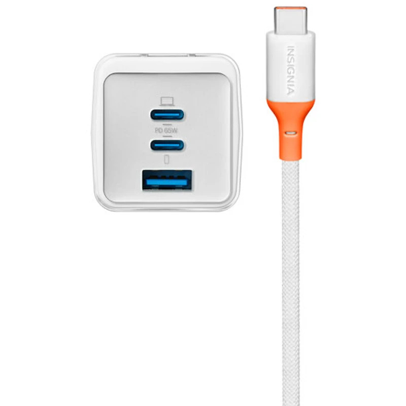 Insignia 65W 3-Port Wall Charger with USB-C Cable (NS-MW3165C2B-C) - Only at Best Buy