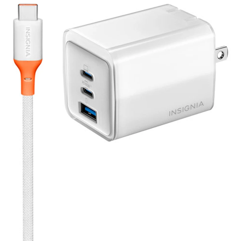 Insignia 65W 3-Port Wall Charger with USB-C Cable (NS-MW3165C2B-C) - Only at Best Buy