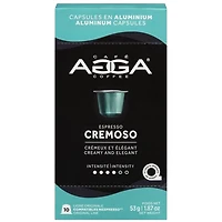 Capsules en aluminium Cremoso 1,87 oz de torréfaction moyenne d'Agga - 10 capsules