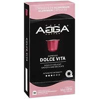 Capsules en aluminium de torréfaction légère à moyenne 1,87 oz Espresso Dolce Vita d'Agga - 10 capsules