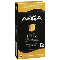 Capsules en aluminium Espresso Lungo 1,87 oz de torréfaction moyenne d'Agga - 10 capsules